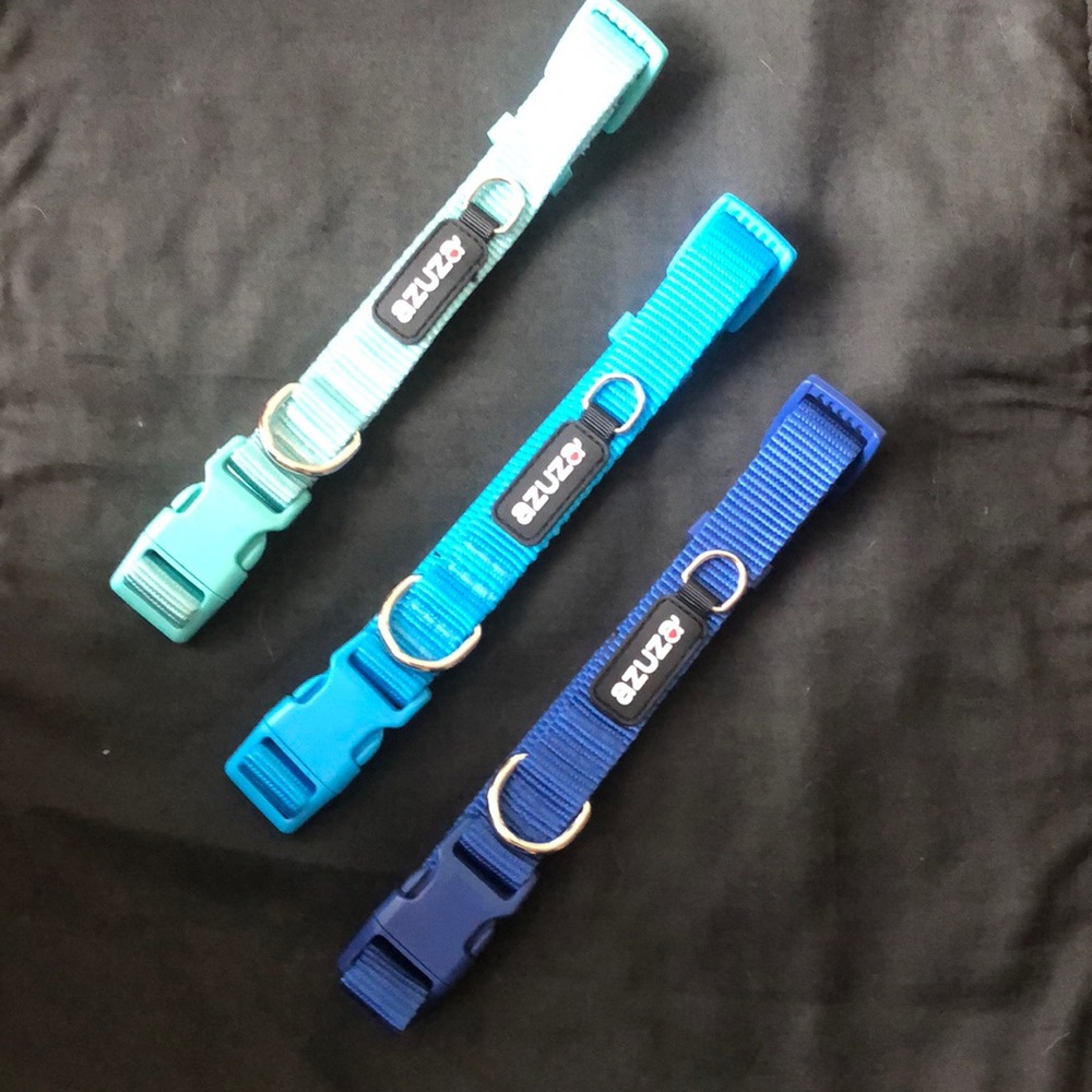 COPY - AZUZA set of 3 Dog Collars NWOT. Size Med